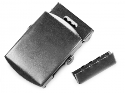 Gürtelschnalle 3cm glatt nickel | schwarz